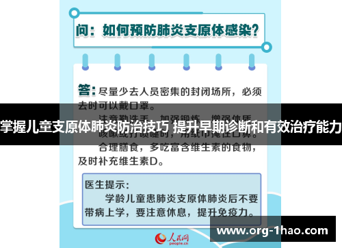 掌握儿童支原体肺炎防治技巧 提升早期诊断和有效治疗能力